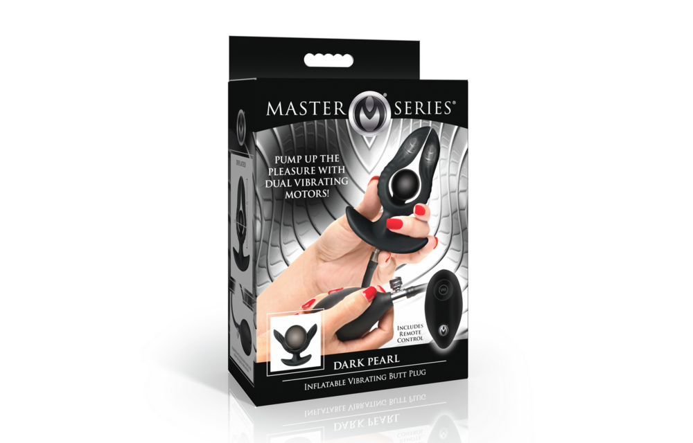 Dark Pearl 11.4 cm - Inflatable Vibrating Anal Plug Black