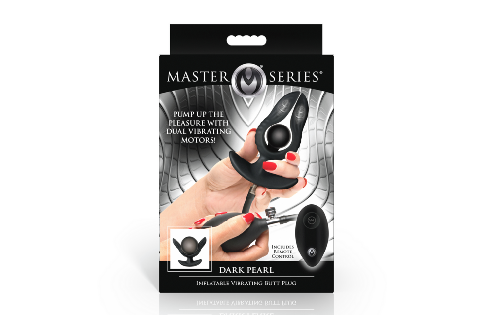 Dark Pearl 11.4 cm - Inflatable Vibrating Anal Plug Black