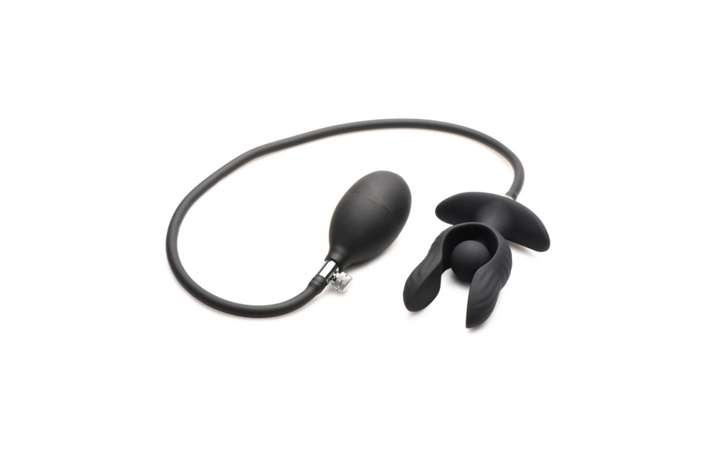 Dark Pearl 11.4 cm - Inflatable Vibrating Anal Plug Black