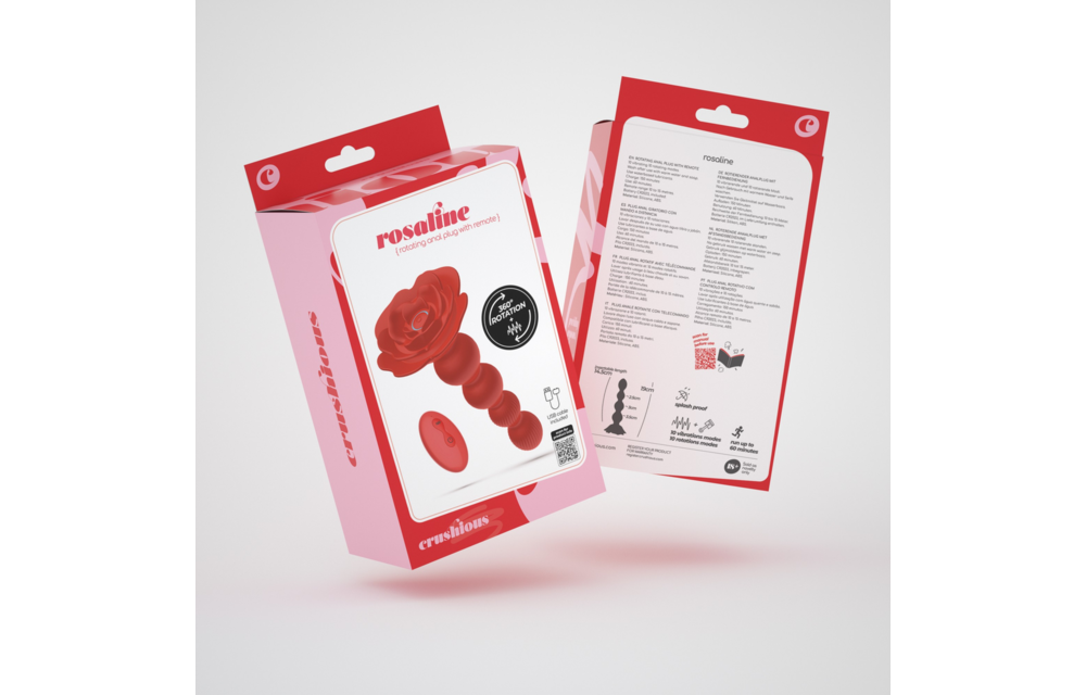 Rosaline 19 cm - Draaibare Anale Rozenstekker Rood