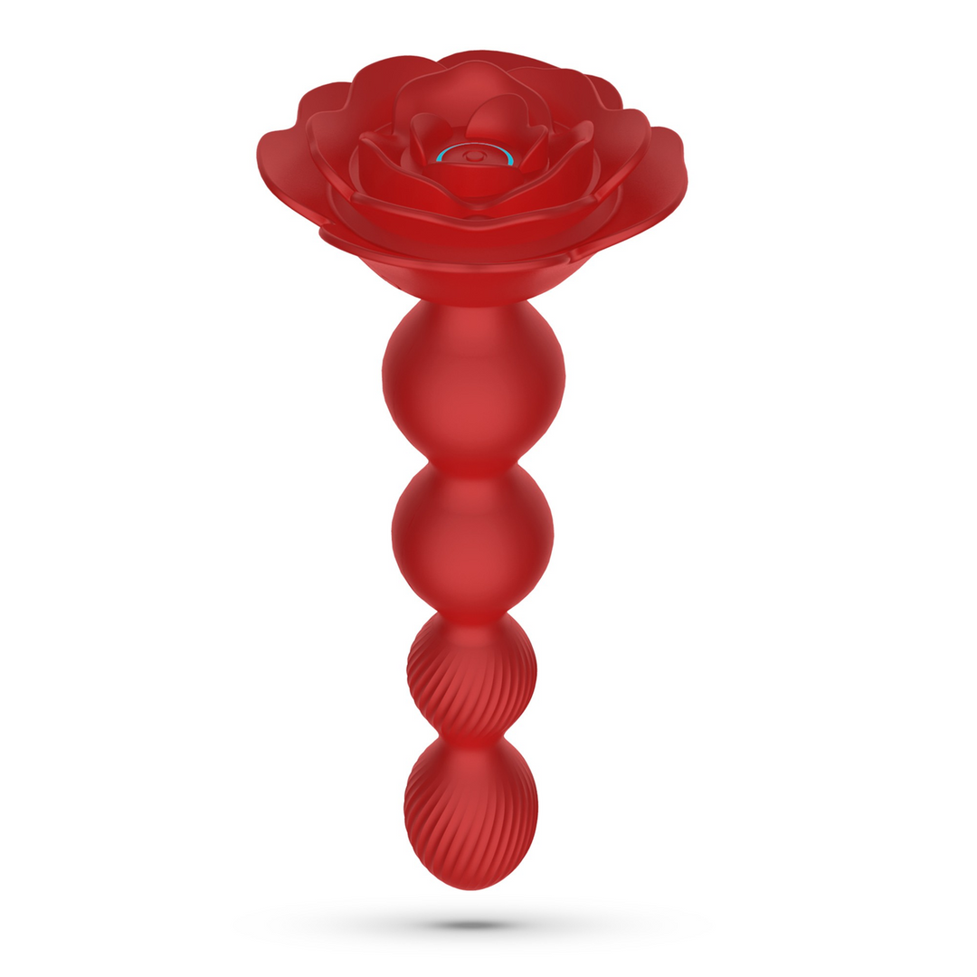 Rosaline 19 cm - Rotating Anal Rose Plug Red