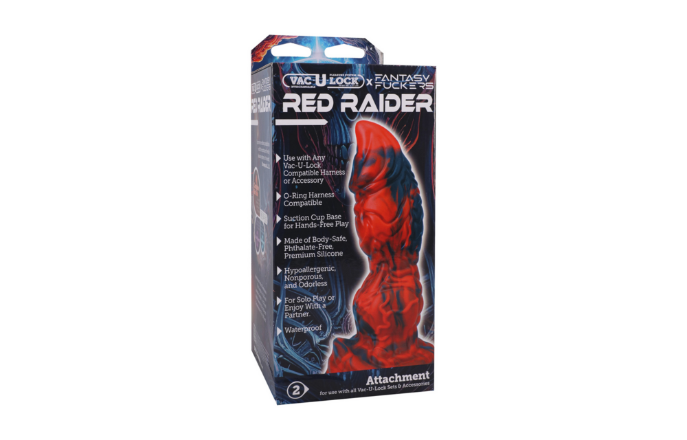 Fantasy Fuckers Rode Raider 20,3 cm - Rood/Zwart Siliconen
