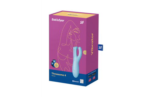 Threesome 4Plus - Lay-on Vibrator met App - Blauw