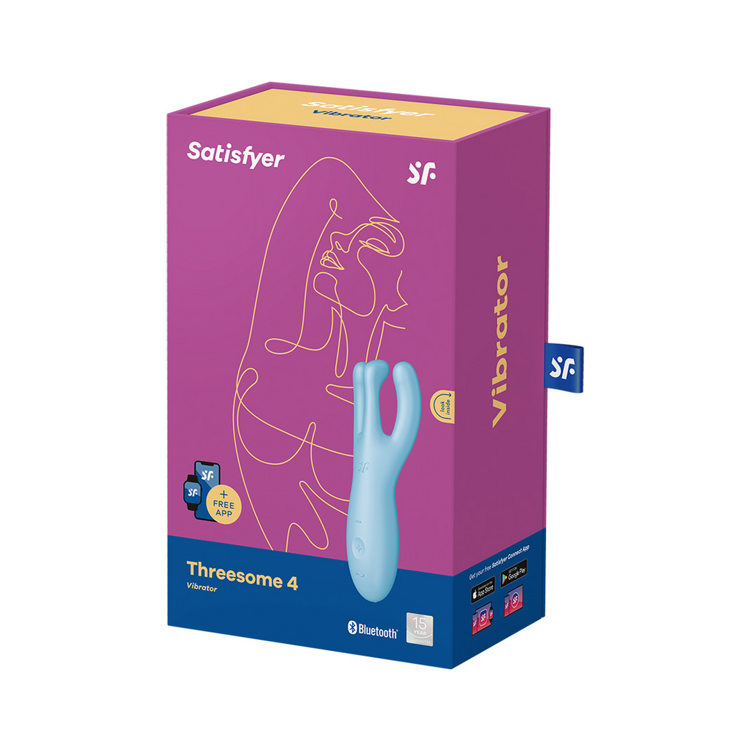 Threesome 4Plus - Lay-on Vibrator mit App - Blau