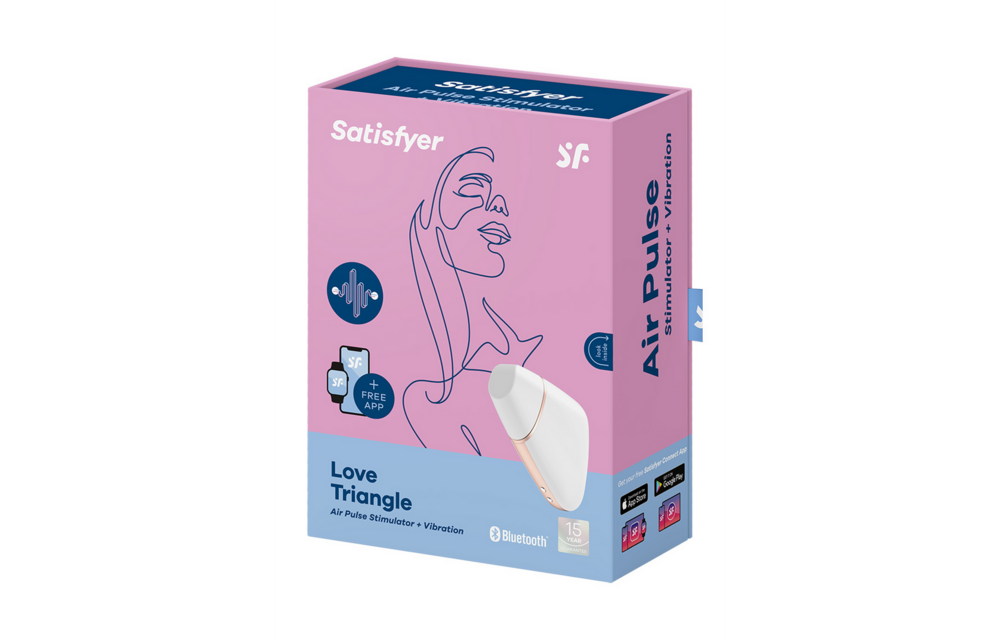 Love Triangle - Air Pulse Stimulator and Vibration - White