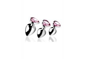 Pinkes Herz-Butt-Plug-Set 3 Stück – 7,5–9,5 cm Lieb & Sexy