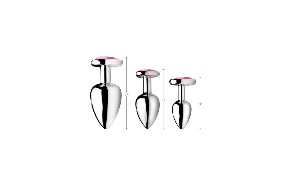 Roze Hart Butt Plug Set 3 Stuks - 7,5-9,5 cm Lief & Sexy
