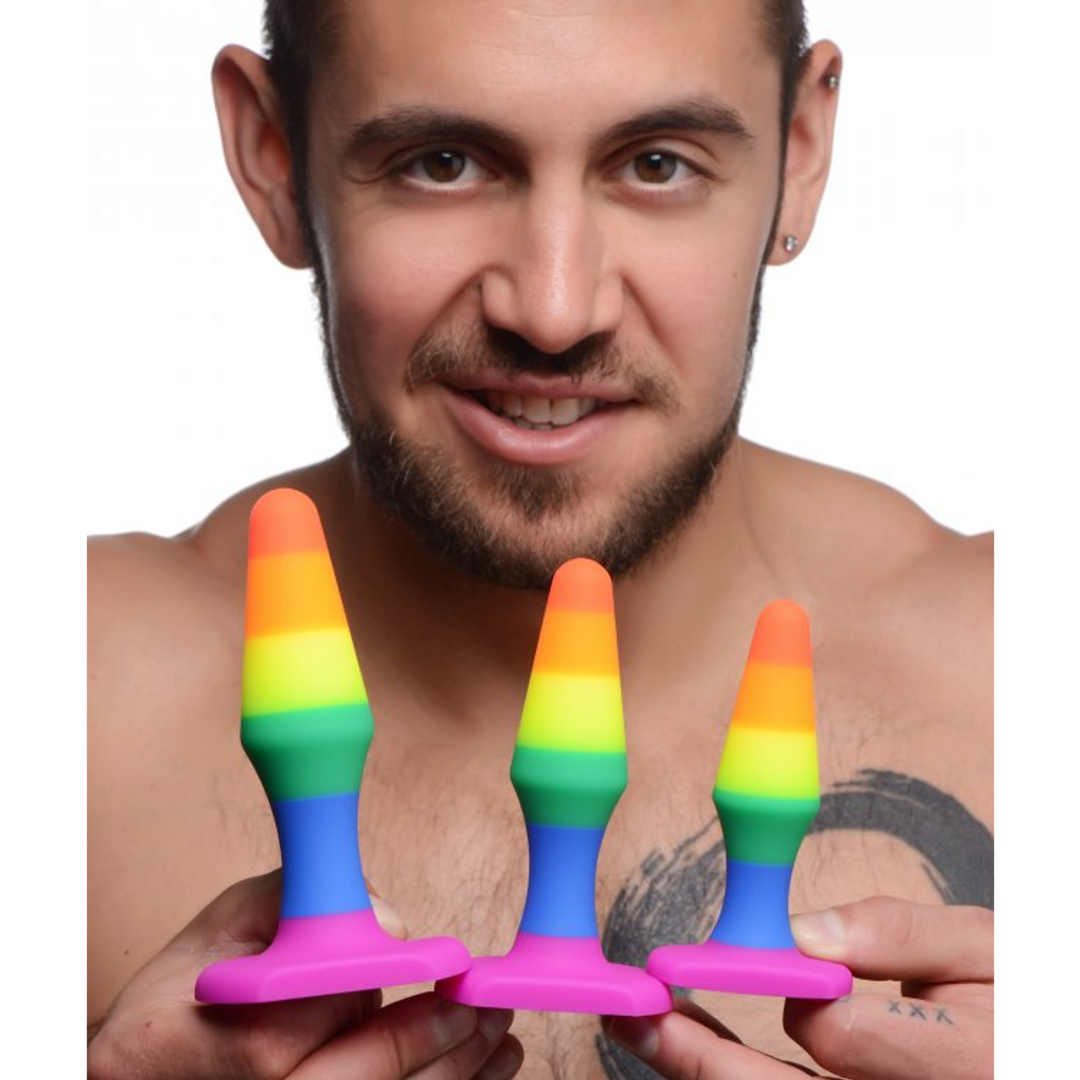 Silicone Anal Trainer Set 3.5 inches – Beginners Butt Plugs