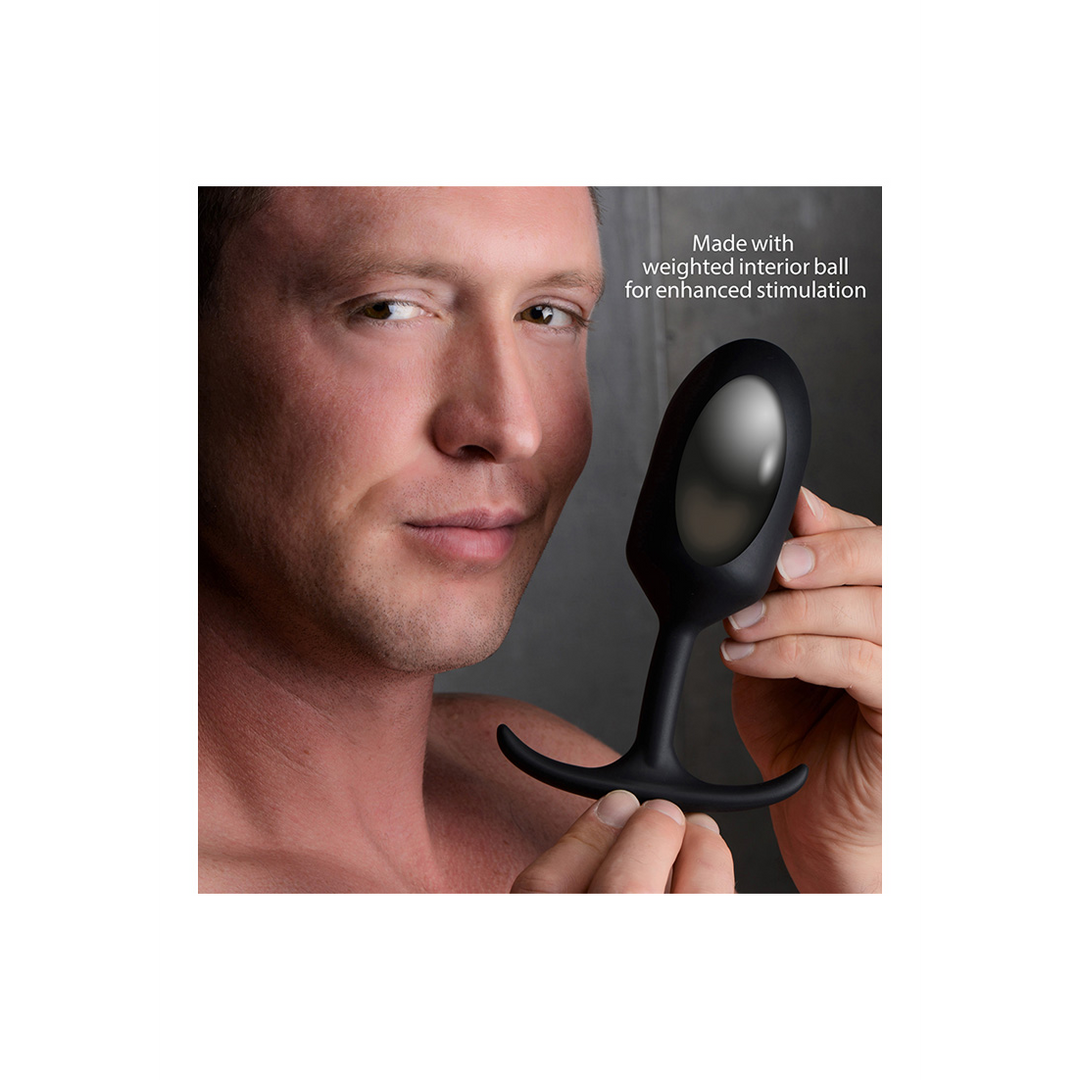 Premium silicone weighted anal plug 16.7 cm extra large