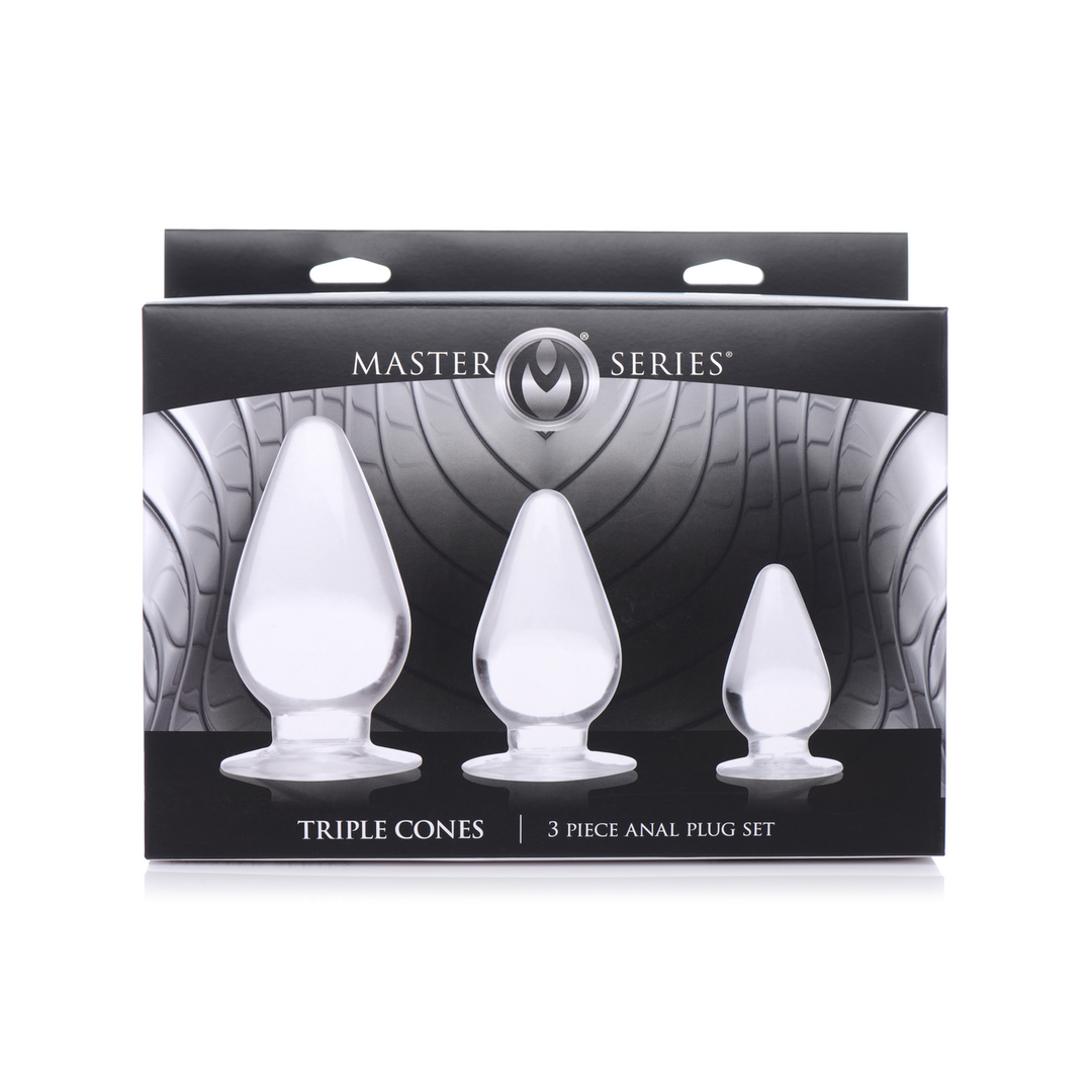 Triple Cones Anal Plug Set 3 Pieces - 6 to 10 cm | XR Brands