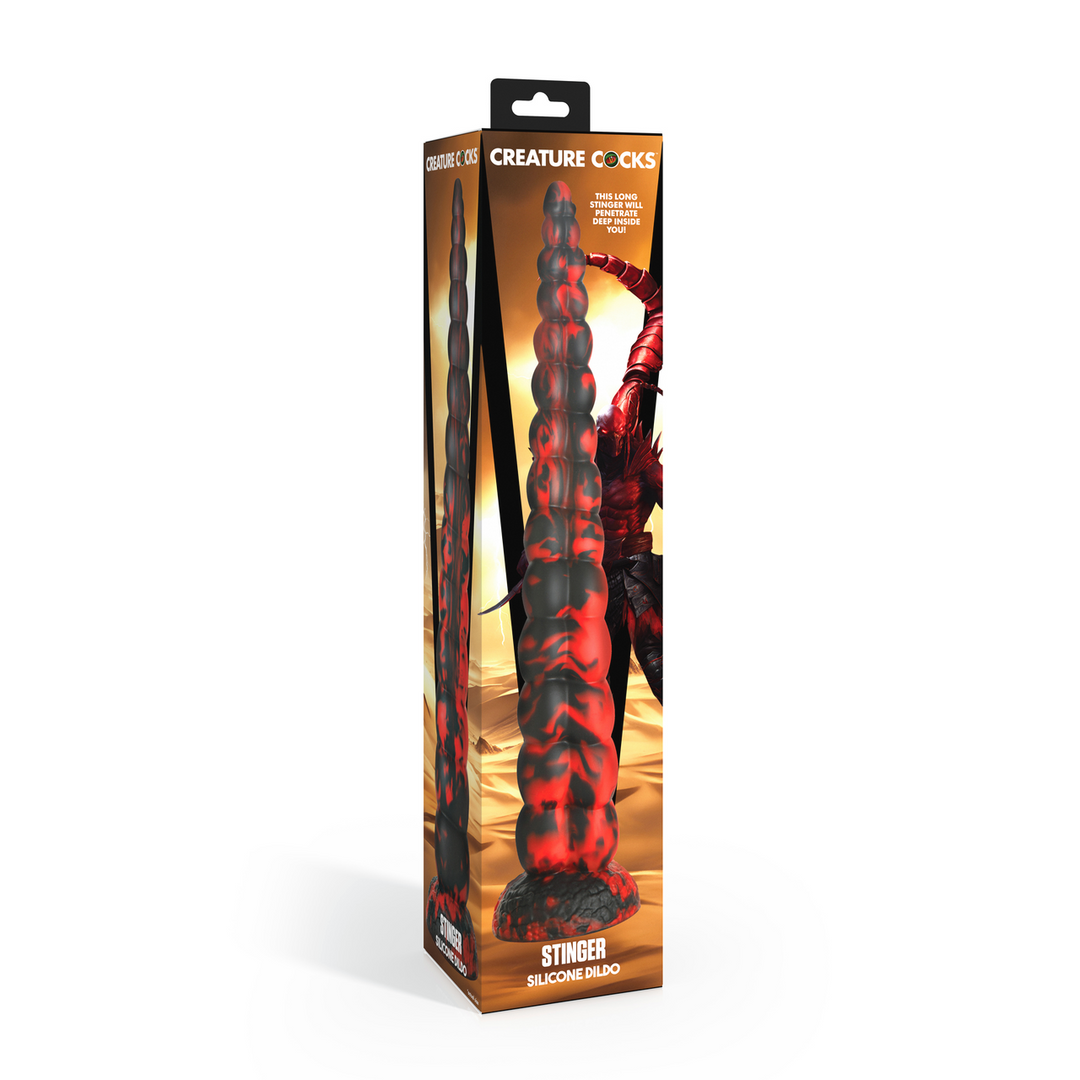 Stinger Silicone Dildo 36.8 cm Red/Black – Unique & Bold