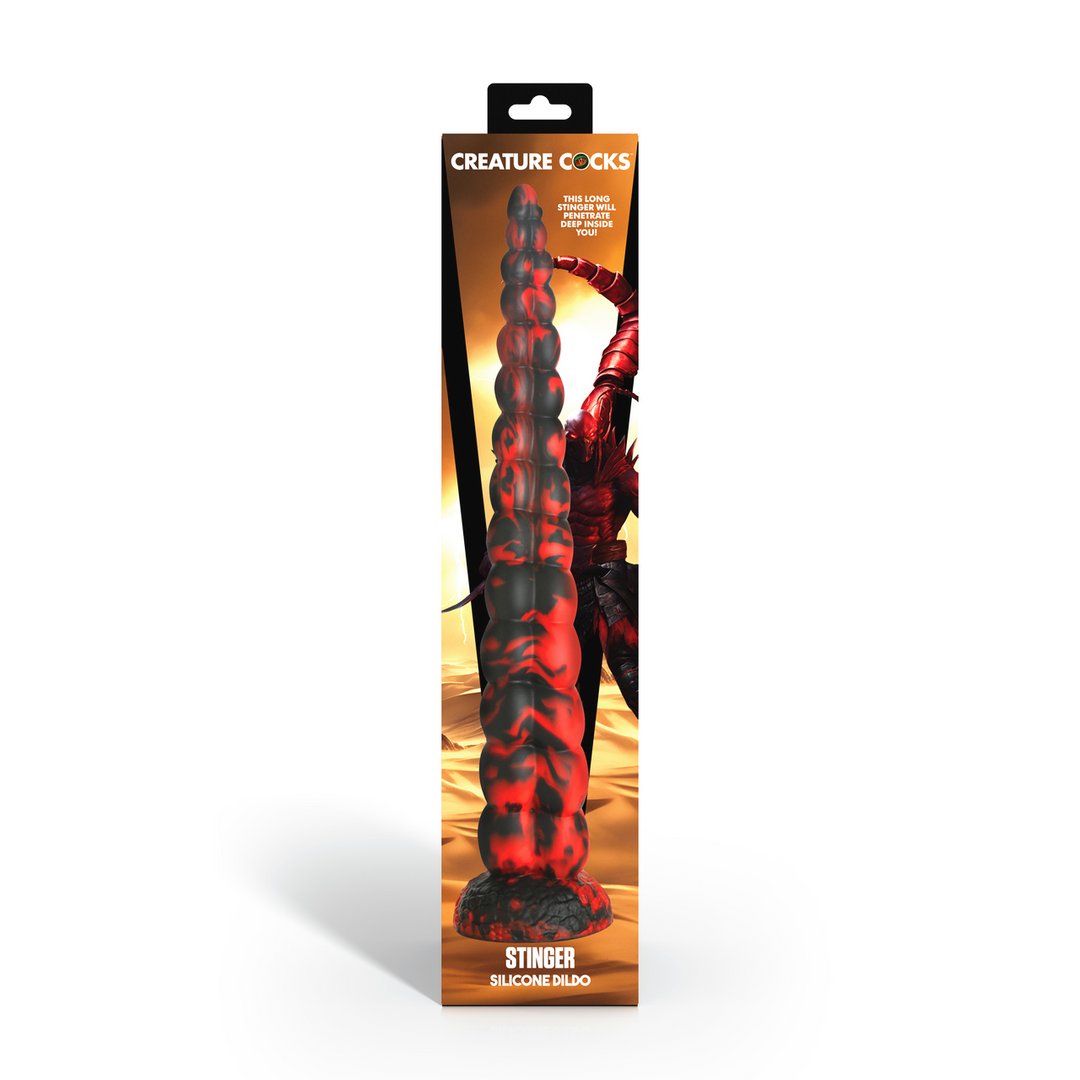 Stinger Silicone Dildo 36.8 cm Red/Black – Unique & Bold