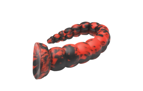 Stinger Siliconen Dildo 36,8 cm Rood/Zwart – Uniek & Stoer