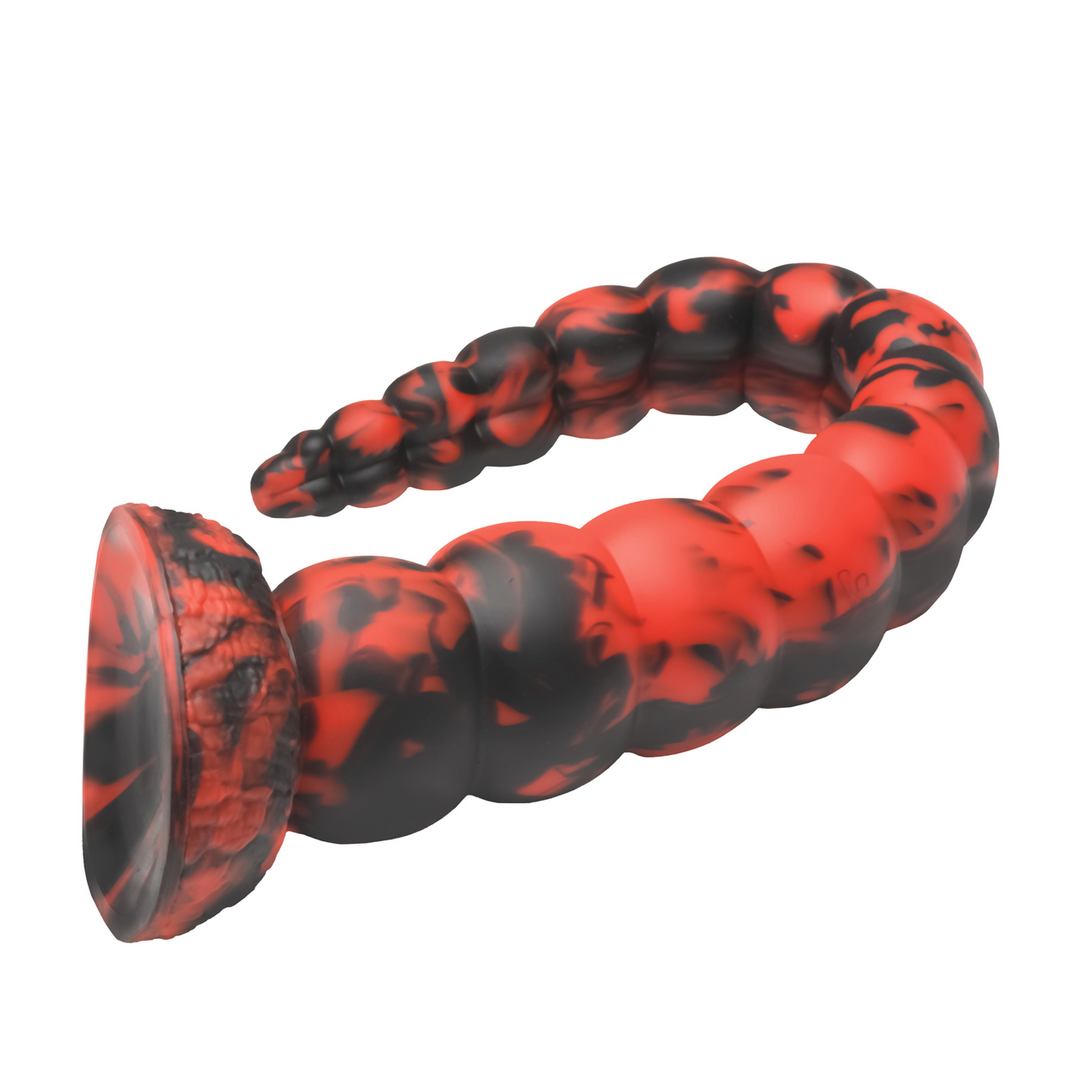 Stinger Silikon-Dildo 36,8 cm Rot/Schwarz – Einzigartig & Cool