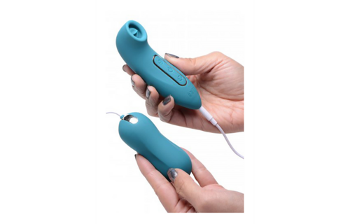 Entwined Kloppend Ei & Likende Clitorale Stimulator Blauw