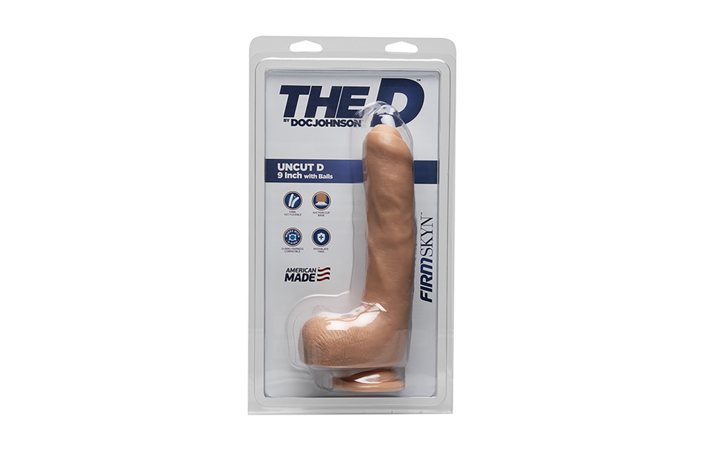 Uncut D - Realistic FIRMSKYN Dildo met ballen - 9 / 22 cm