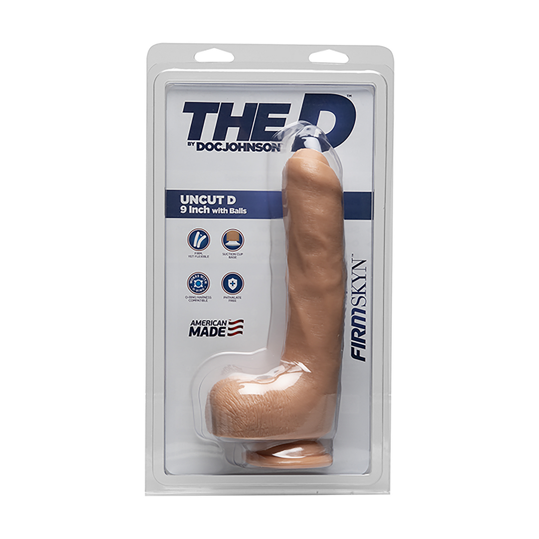 Uncut D Dildo 22.1 cm | Realistic FIRMSKYN & With Balls