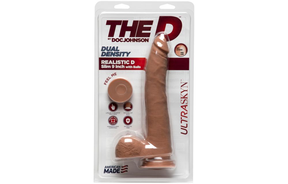 D Slim - Realistic ULTRASKYN Dildo with Balls - 2 Pieces
