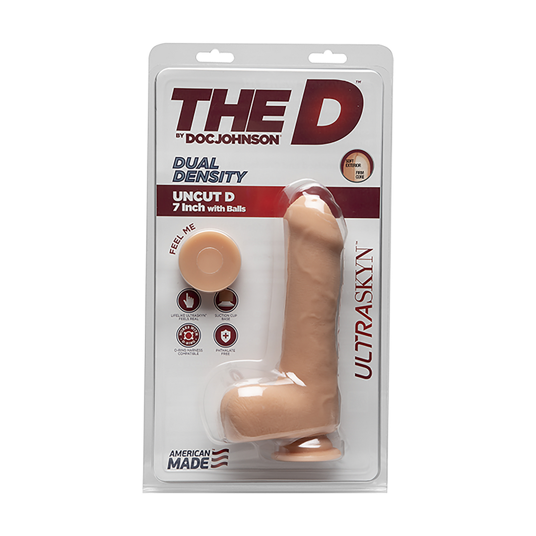 Uncut D - Realistic ULTRASKYN Dildo with Balls - 7 / 18 cm