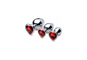 Red Heart Butt Plug Set 7-11 cm - Anal Pleasure & Luxury