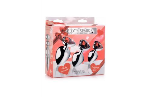 Red Heart Butt Plug Set 7-11 cm - Anal Pleasure & Luxury