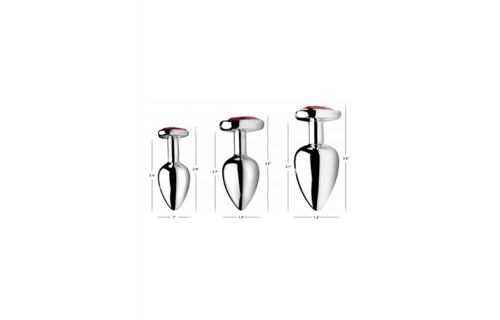 Red Heart Butt Plug Set 7-11 cm - Anal Pleasure & Luxury