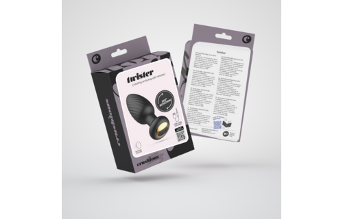 Twister 6 cm – Drehbarer Analplug Schwarz mit Fernbedienung