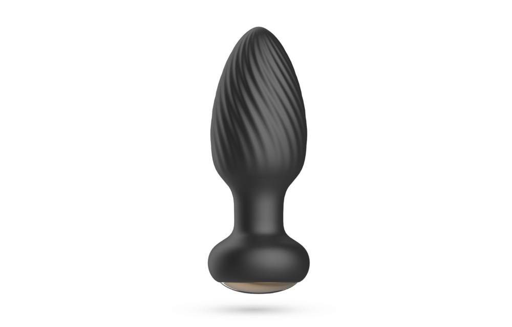 Twister 6 cm - Draaibare Anale Plug Zwart met Afstandsbediening