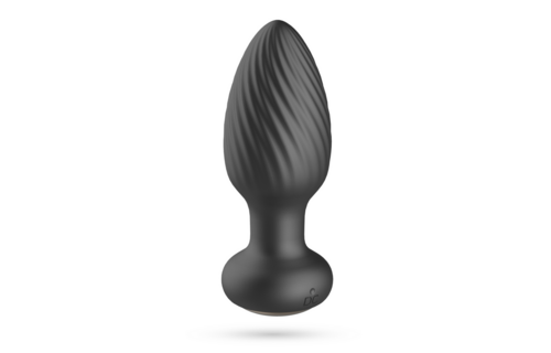 Twister 6 cm – Drehbarer Analplug Schwarz mit Fernbedienung