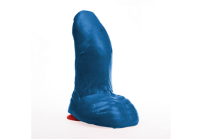 ✊Fuck & Fist Buri M - Realistic Curved Dildo with Balls - 6.7 / 17 cm - Blue