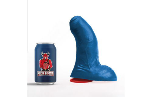 Buri M - Realistic Curved Dildo with Balls - 6.7 / 17 cm - Blue