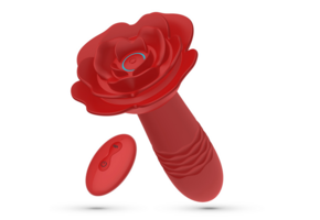 Romeo Anal-Rosenplug 14,2 cm rot mit Fernbedienung