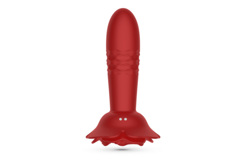 Romeo - Duwende Anale Rozenplug met Afstandsbediening - Rood