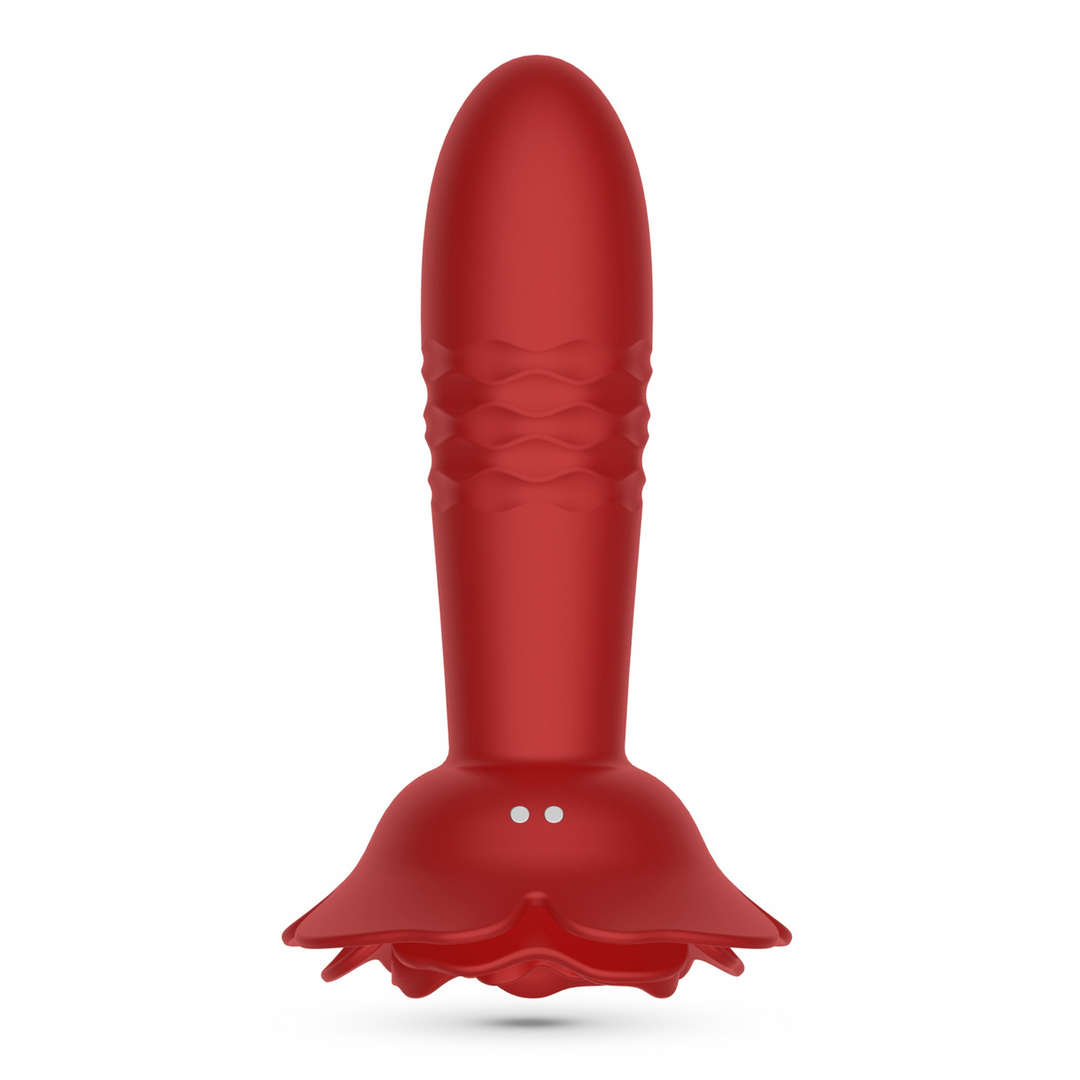 Romeo Anal Rose Plug 14.2 cm Red with Remote Control
