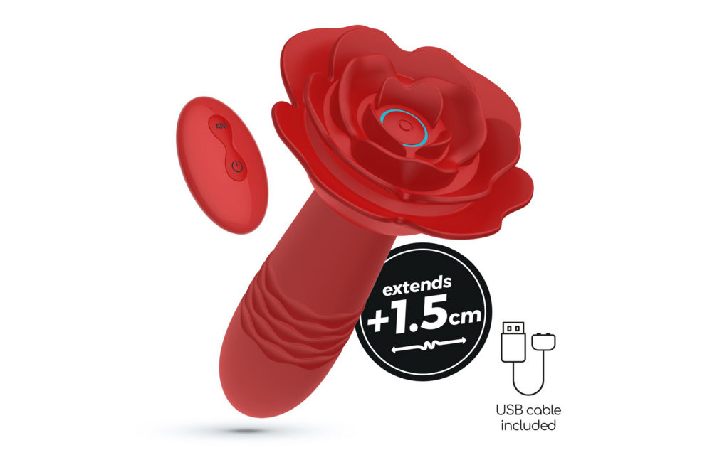Romeo Anal Rose Plug 14.2 cm Red with Remote Control