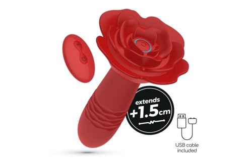 Romeo - Anale Rose Plug mit Fernbedienung - Rot
