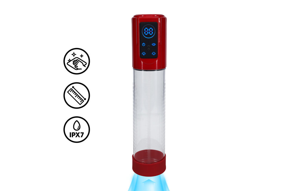 MegaLift - Automatic Waterproof Penis Pump - Metallic Red