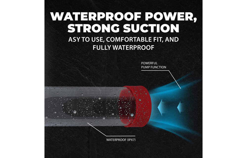 MegaLift Automatische Waterdichte Penispomp – Metallic Rood