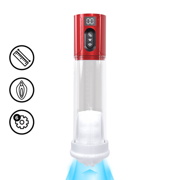 MaxLift suction masturbator pump - 6 functions, powerful & red