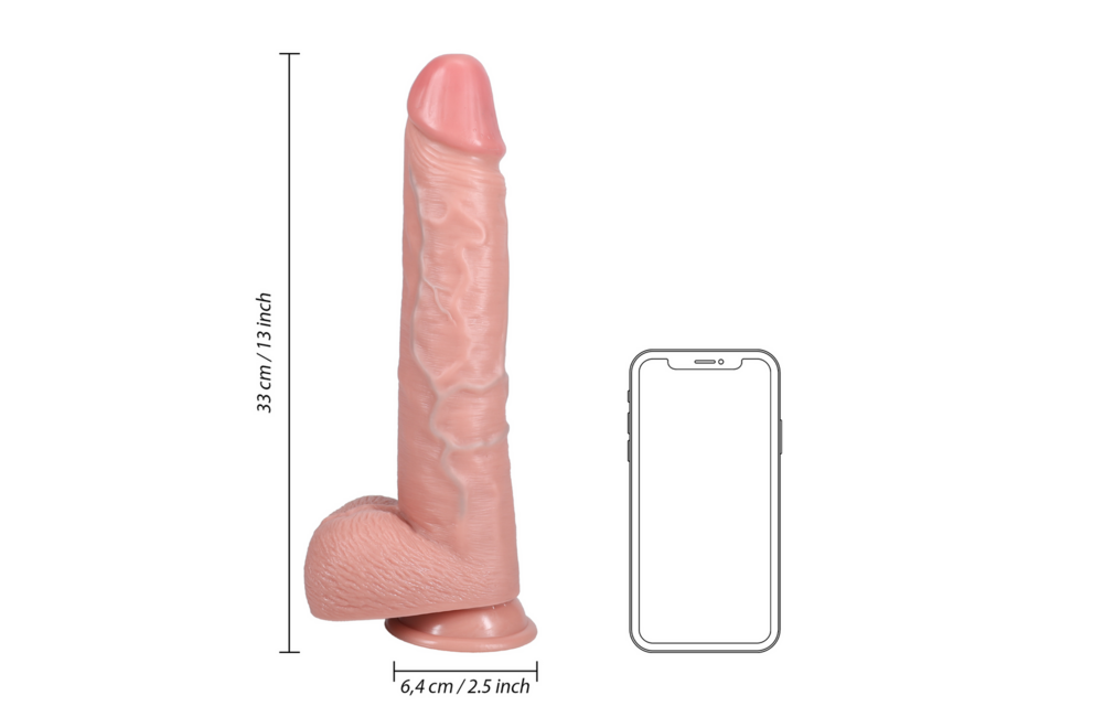 Extra Large Straight met Ballen 26,7 cm - RealRock PVC dildo