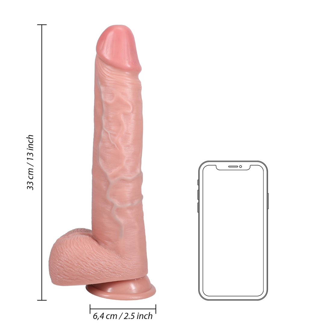 Extra Large Straight met Ballen 26,7 cm - RealRock PVC dildo