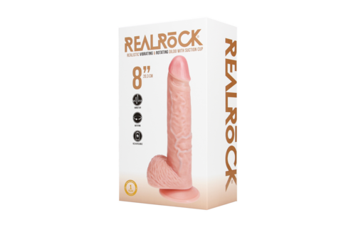 Vibrerende en Draaiende Rechte Dildo 22,8 cm - RealRock
