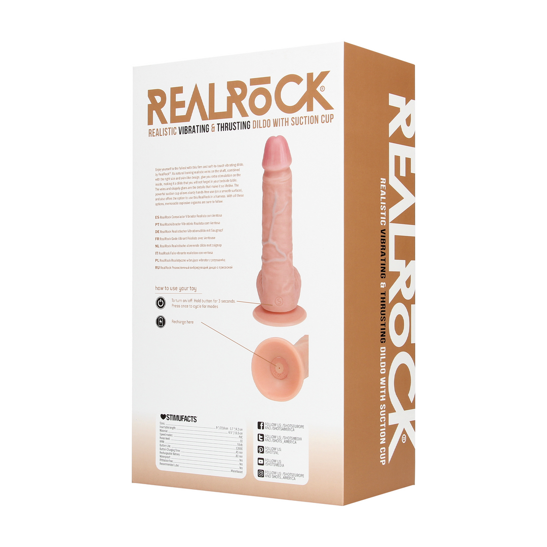 RealRock® Vibrierender gerader Penis 22,8 cm – Realistisches Vergnügen