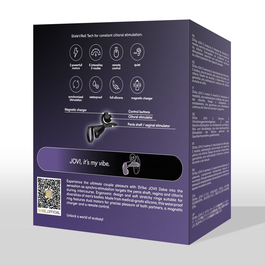 JOVI Double Couple Ring Stimulator Black | Intense Couple Pleasure