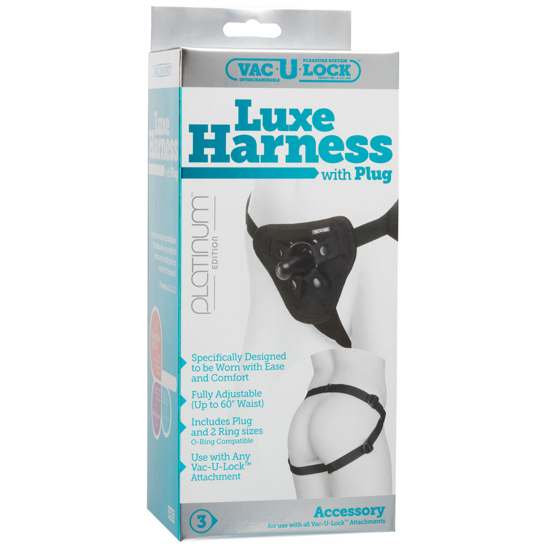 Platin Luxus-Harness mit Plug 69" – Komfort & Stil