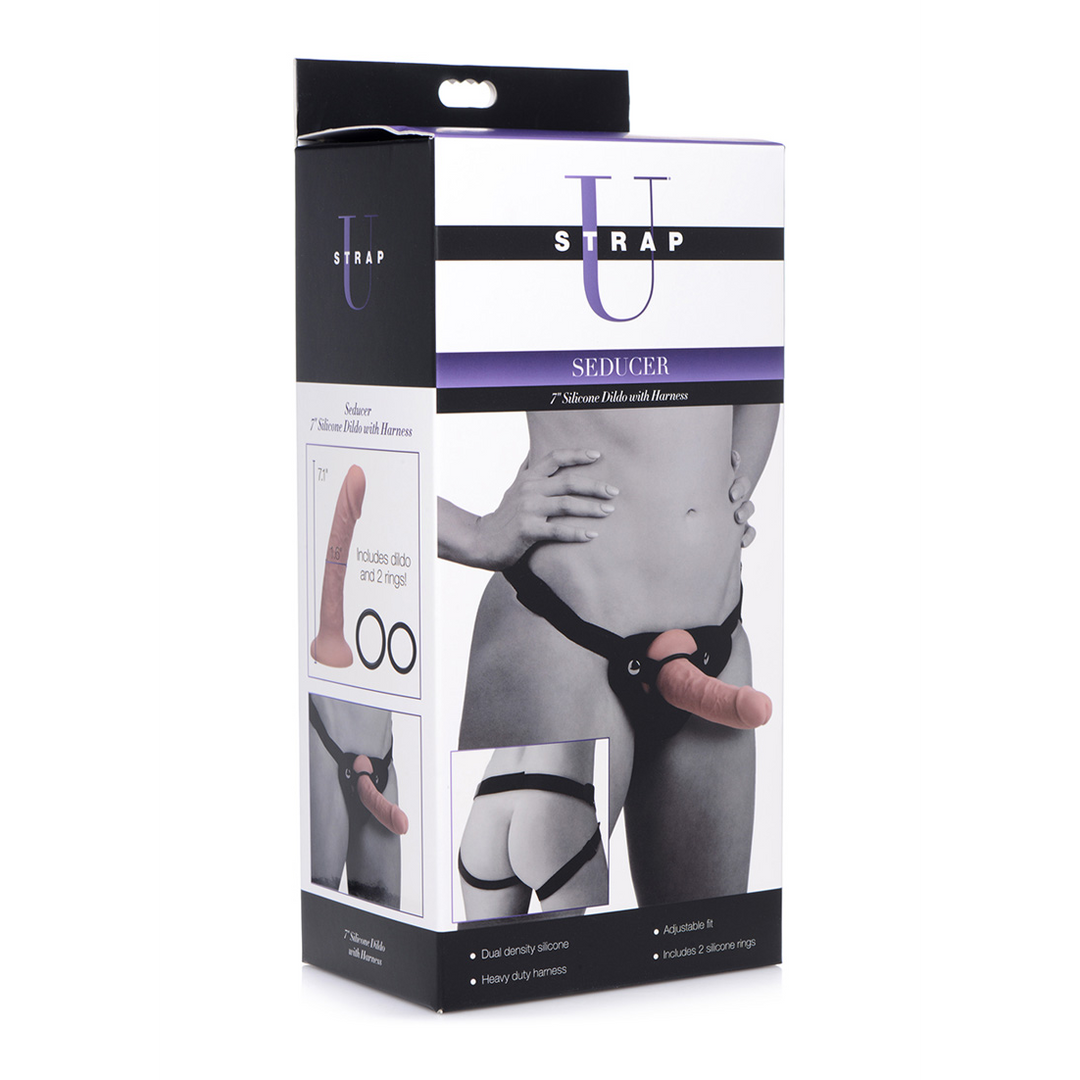 Seducer Siliconen Dildo met Harness 17,3 cm – Comfort & Plezier