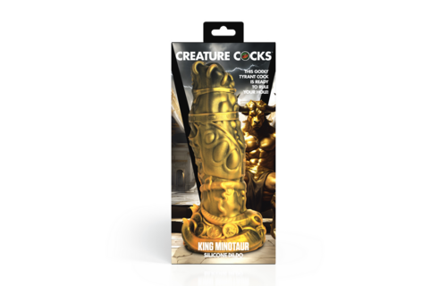 King Minotaur Silikondildo 23,6 cm – Luxuriös goldfarben