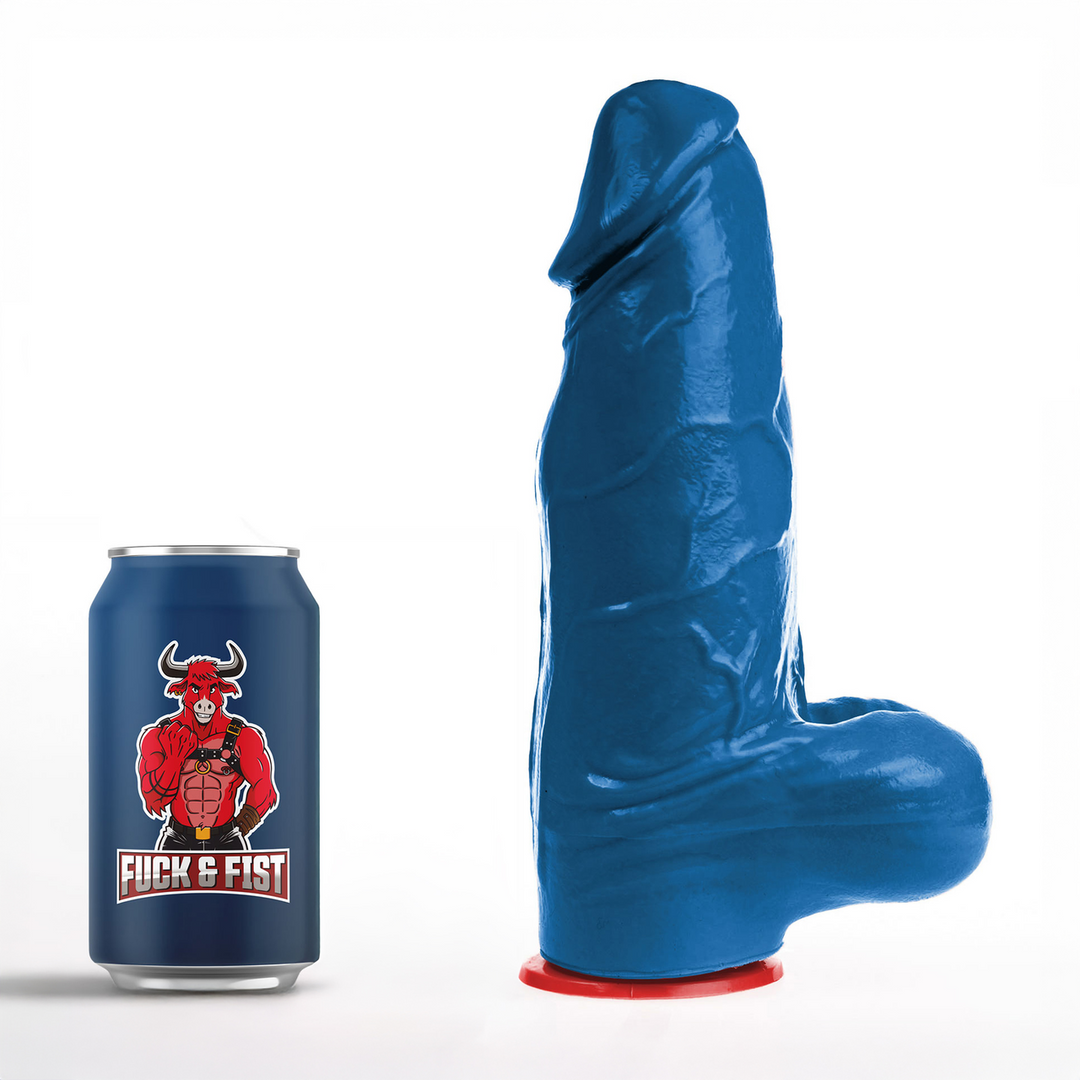 Freyr L - Realistischer Dildo mit Hoden - 18 cm - Blau