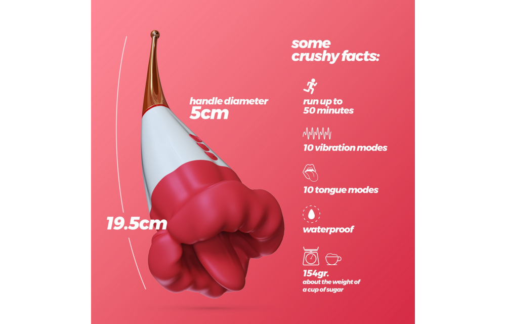 Jagger Red - Licking Double Stimulator | 10 Vibration Settings