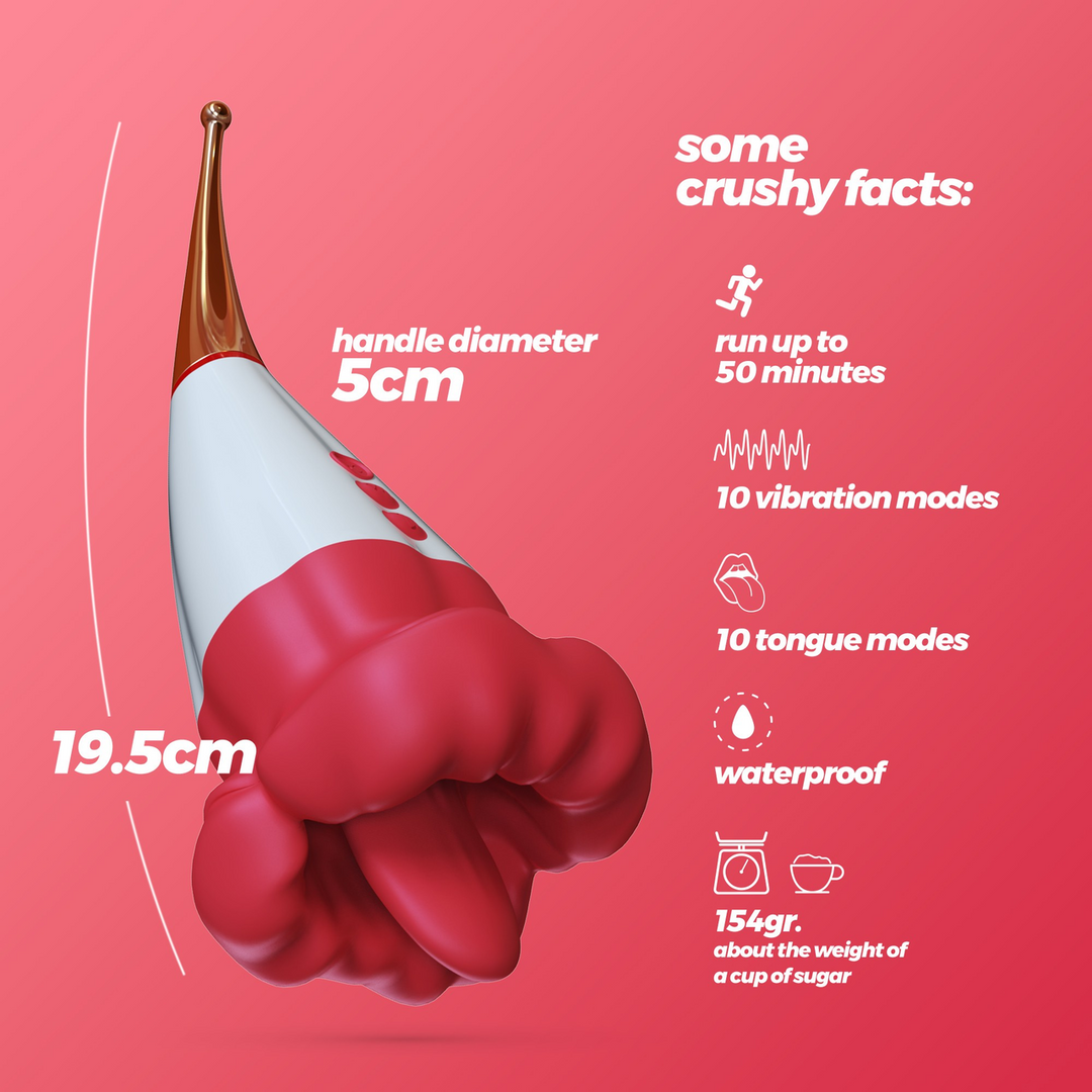 Jagger Red - Licking Double Stimulator | 10 Vibration Settings